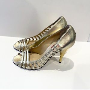 Kors Michael Kors Gold Bronze Metallic Heels-Size 10 Made in Italy